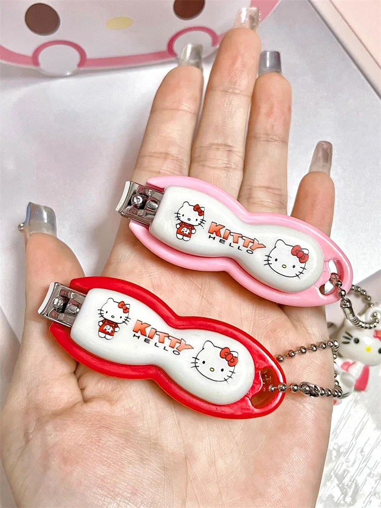 Sanrio Hello Kitty Nail Clippers Cute Cartoon Stainless Steel Manicure Nail Clippers Creative Portable Large Nail Clippers