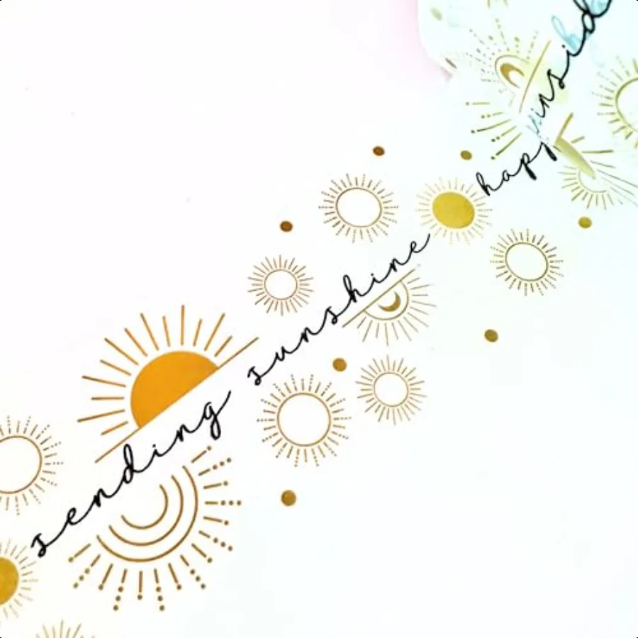 Mailed It Designer Sending Sunshine Packing Tape Cute Packaging Tape for Small Busin Shipping Bulk Roll 2 x 330 Ft