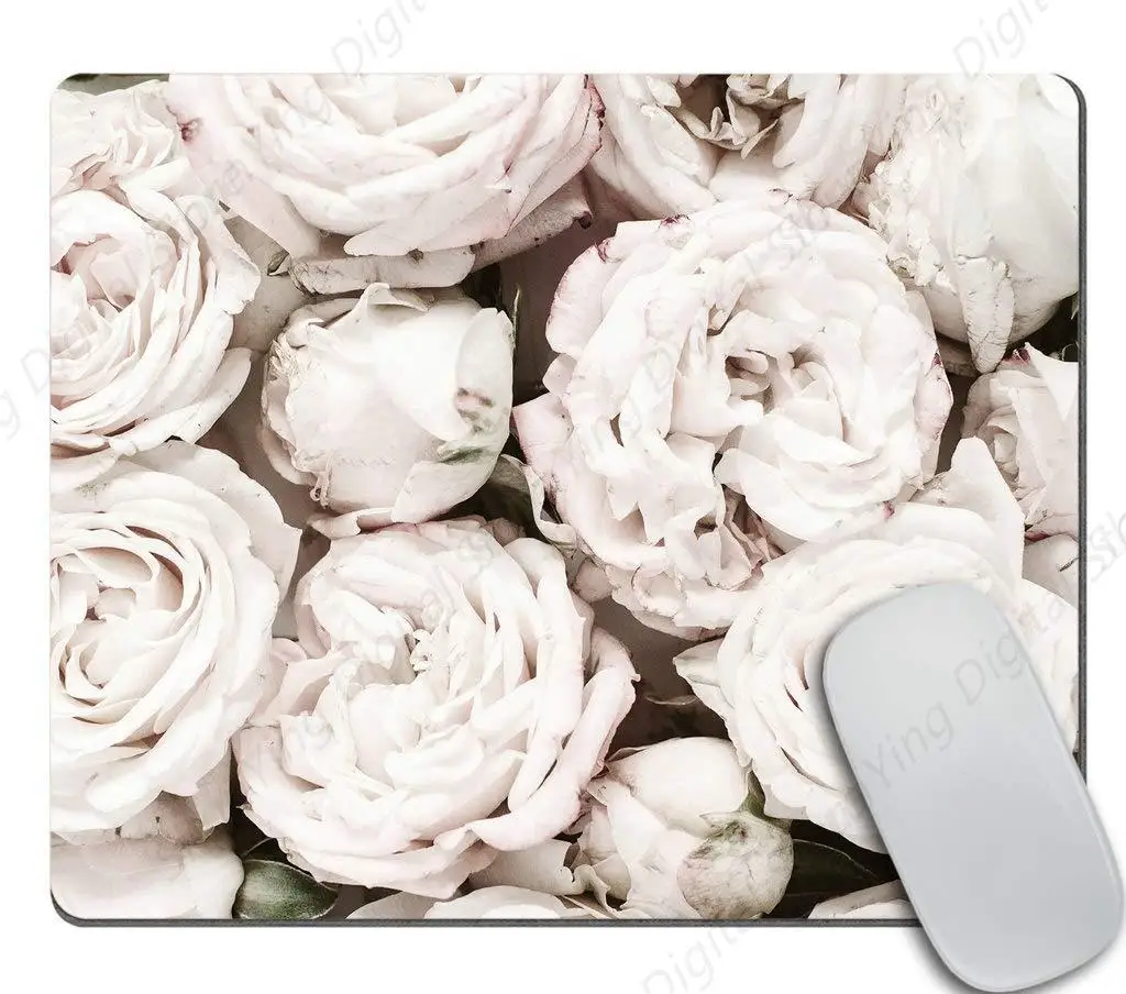 

Peony Mouse Pad Rubber Anti Slip Base Computer Game Mouse Pad New Work Gift Colleague Gift Office Desk Accessory 25*30cm