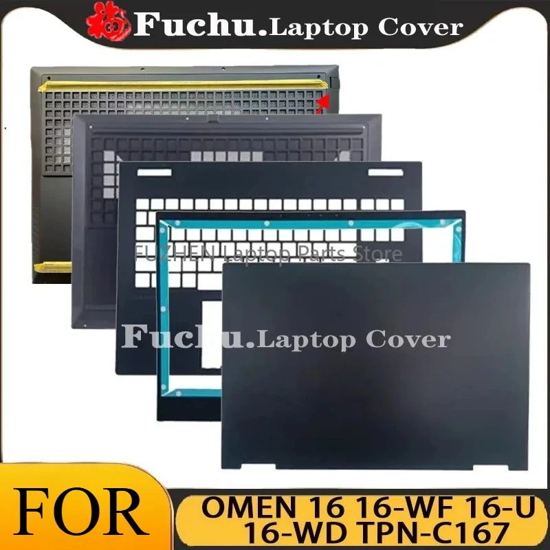 For HP OMEN 16 16-WF 16-U 16-WD TPN-C167 Laptop LCD Rear Cover/Front Frame/Palm Pad/Bottom Cover Top Cover