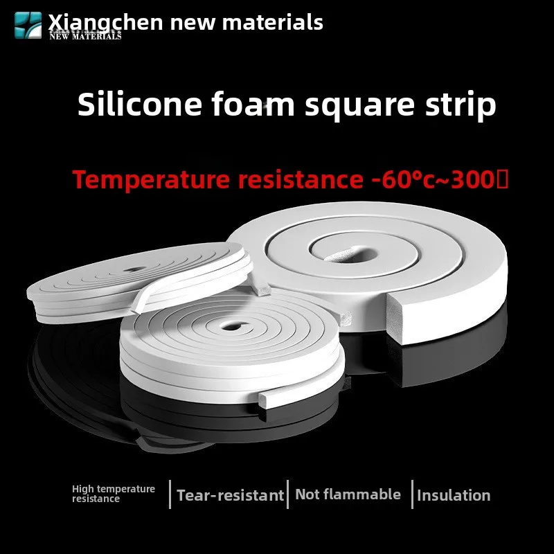 High Low Temperature Resistant Silicone Foam Square Sealing Strip Waterproof Dustproof Cushioning Equipment Gap In Multiple