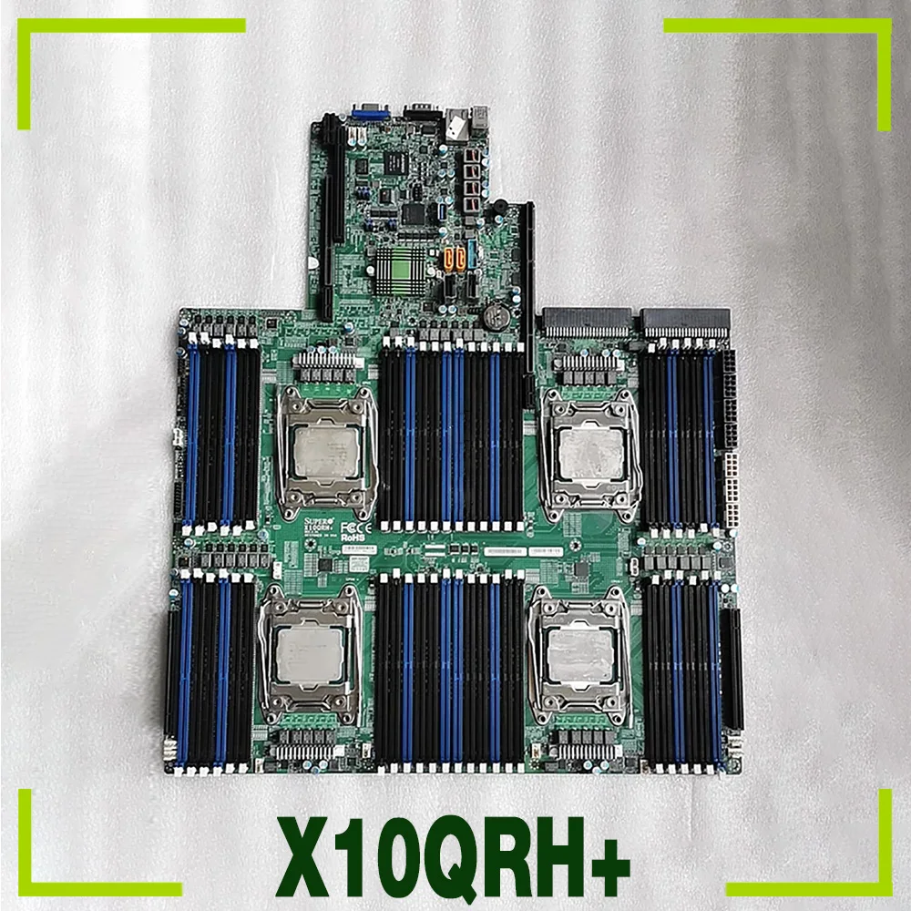 For Supermicro Four-way Server Motherboard processor E5-4600 v4/v3 family DDR4-2400MHz C612 LGA 2011 X10QRH+ Rev: Version 1.01