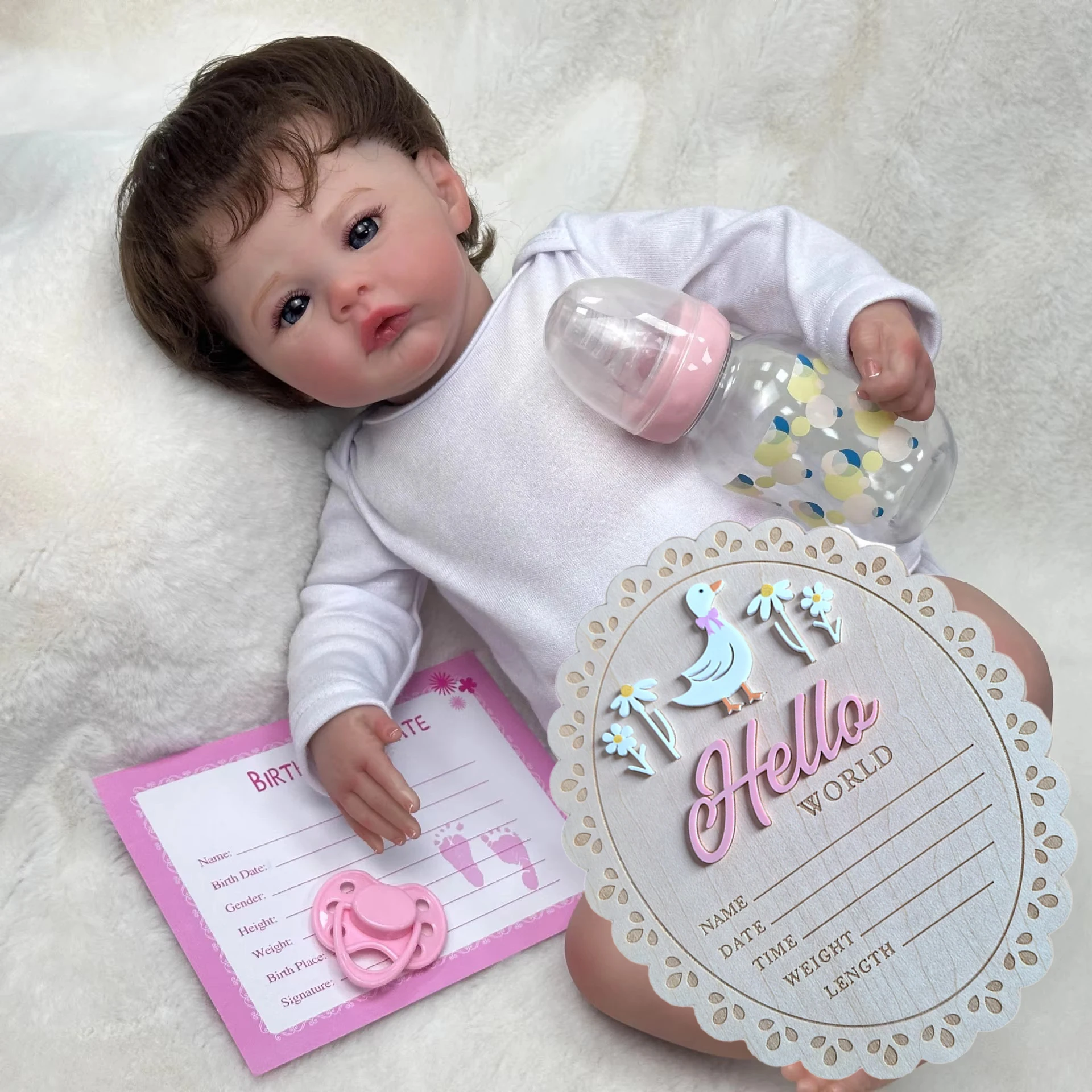 

45 см имитация куклы, мягкая виниловая кукла реборн, детский игровой домик, подарок на день рождения, может сидеть или лежать и быть приятной W-TY04