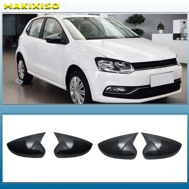

2-piece ABS side rearview mirror wing cover trim OX horn style appearance for Volkswagen VW Polo MK5 6R 6C 2009-2017