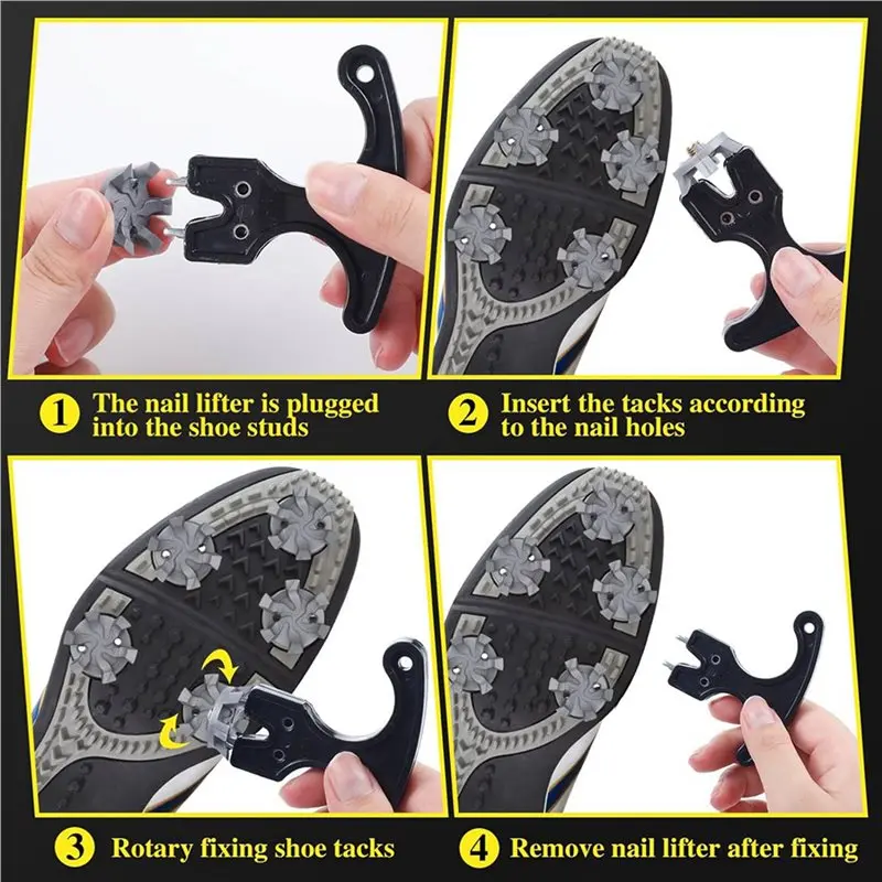 T22C Golf Spikes Set Includes 180 Pcs Golf Cleats Replacement Golf Cleats Spanner Metal Thread Screw 6 Mm Dia Golf Spike Too
