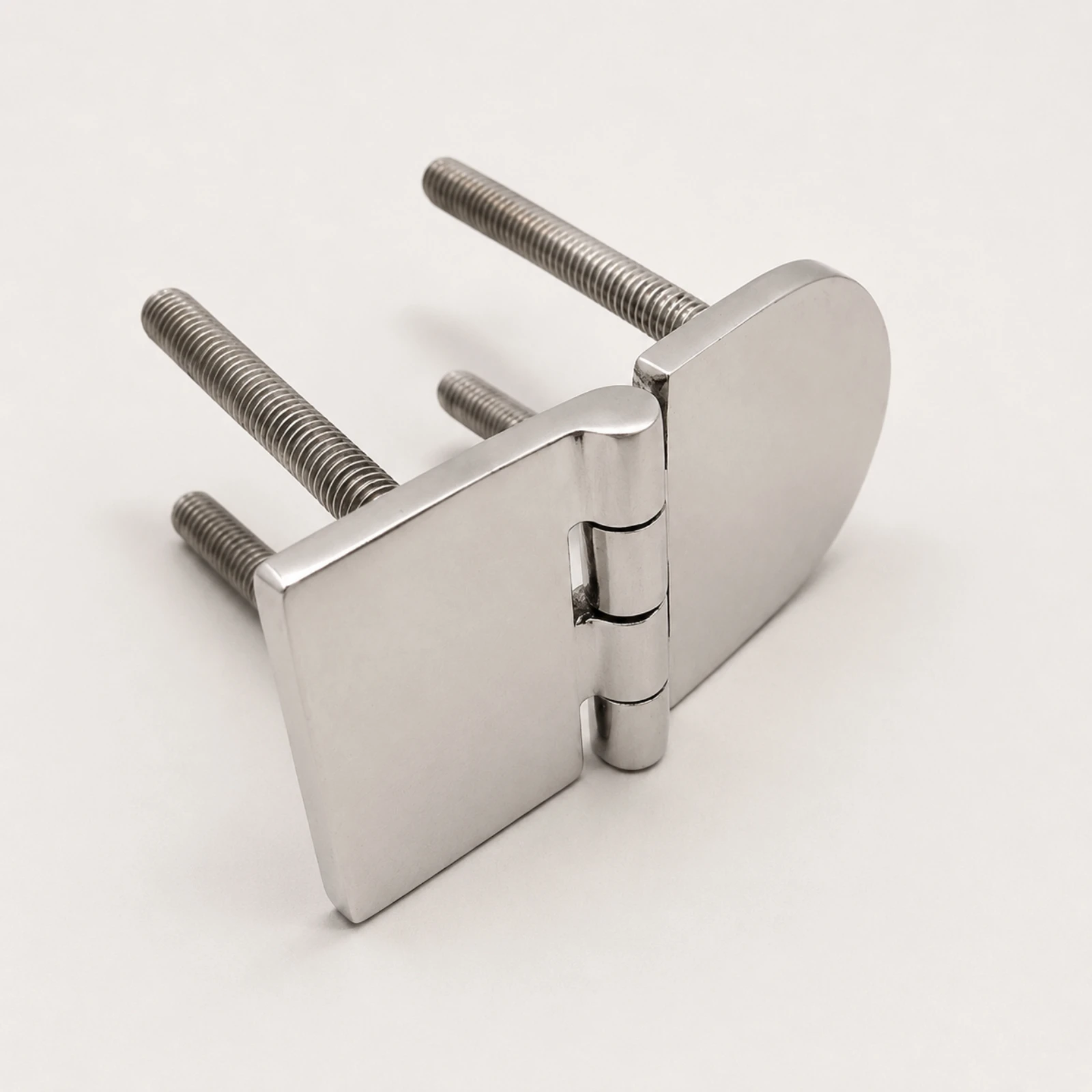 316 Stainless Steel Marine Hinge Polished Marine Hinge with Threaded Rods Compact for Boats, Repair and Fabrication Projects