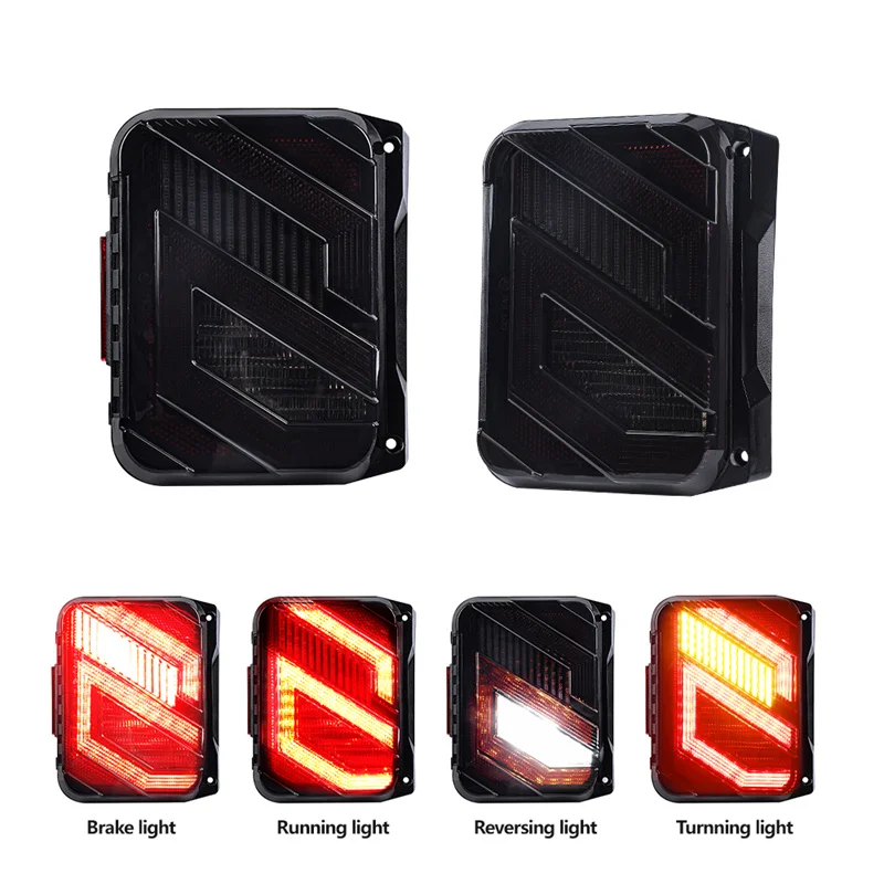 Smoked LED Taillight For Jeep Wrangler JK JKU 07-18 Car Tail Light Parking Back up Reverse Taillight Daytime Running Lights