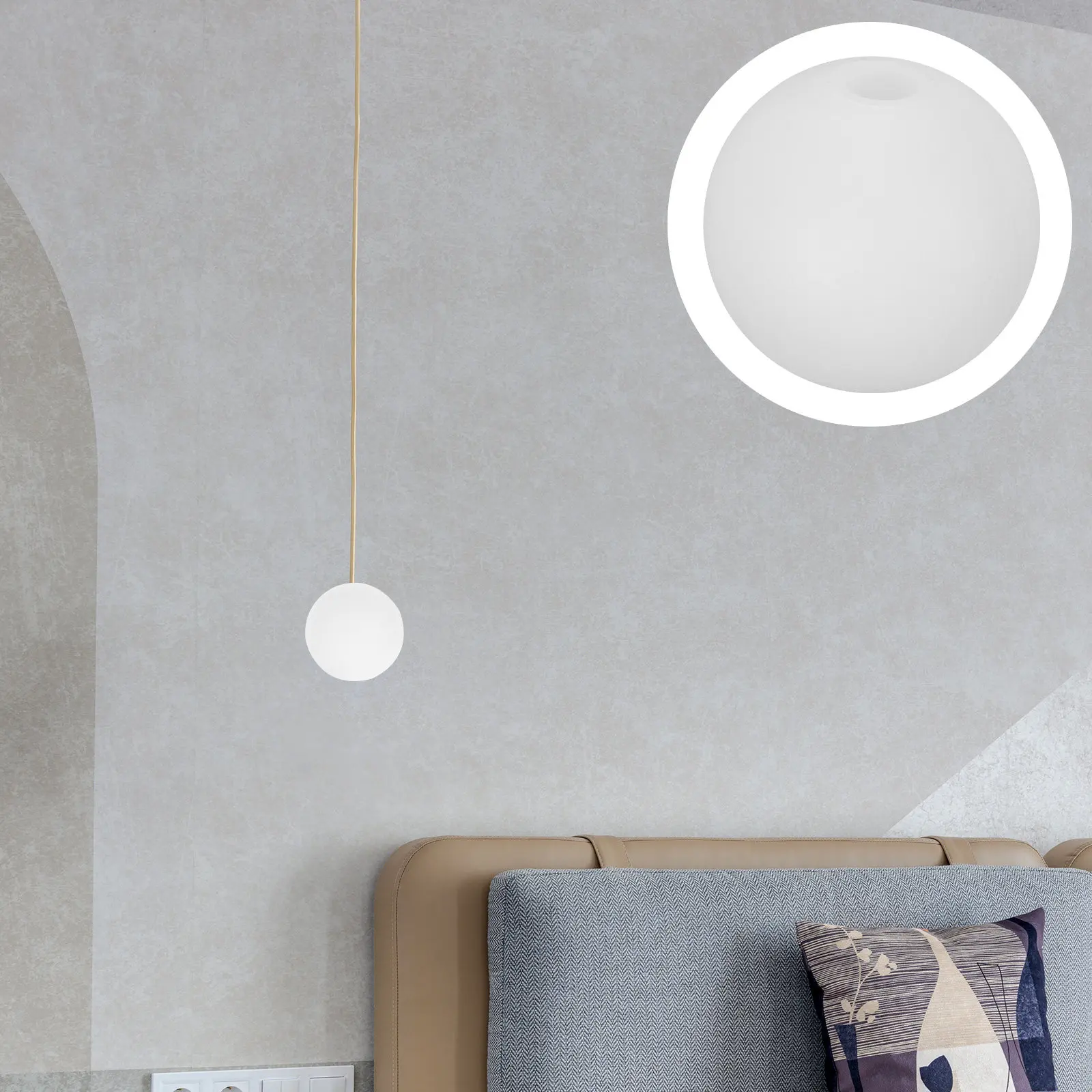 Round Acrylic Ball Lampshade White Globe Light Cover for Wall Floor Modern Replacement Shades Dust Insect Proof Decorative