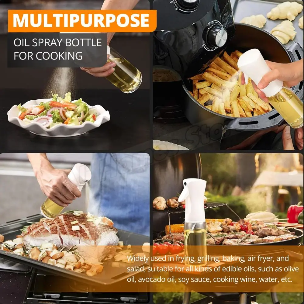 1-2PCS Oil Sprayer Bottle BBQ Baking Olive Oil Spray Roller Bottle kitchen Oil Dispenser Salad 200/300/500ML Oil Cooking Bottle image 6