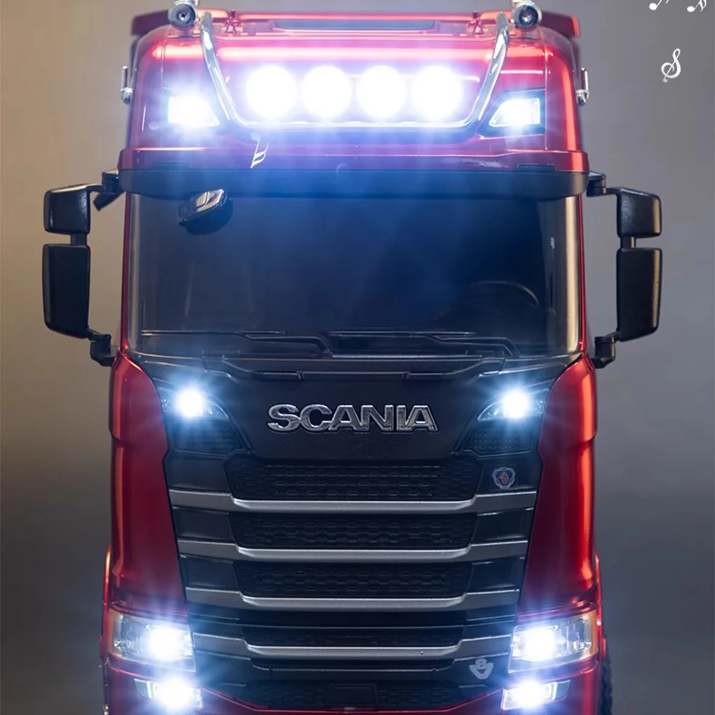 

Радиоуправляемый грузовик HUINA 1501 со световым звуком 19CH 770S Scania 1/18, легкосплавный трактор 2,4G, инженерный прицеп с дистанционным управлением, радиоуправляемый грузовик