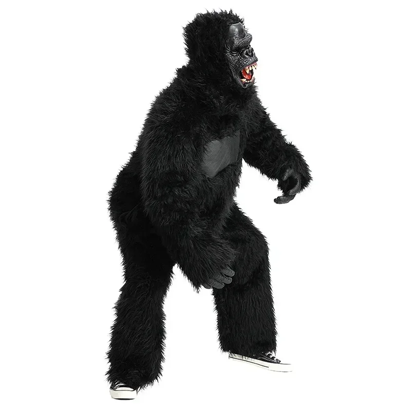 Schwarze Orang-Utans Cosplay Maskottchen Kostüm Affe Gorilla Affe Simian Monsters Halloween Weihnachten Festival Erwachsene King Kong Outfit