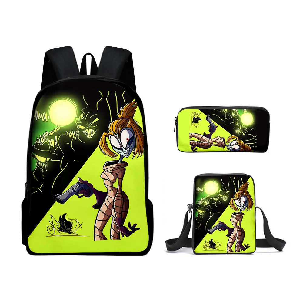 Luxury Youthful The Gaslight District 3D Print 3pcs/Set Student Travel bags Laptop Daypack Backpack Shoulder Bag Pencil Case