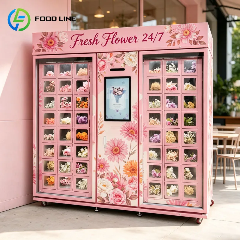 Fresh Bouquet Vending Machine Refrigerated Flower Dispenser Floral Locker Automatic Retail Customized