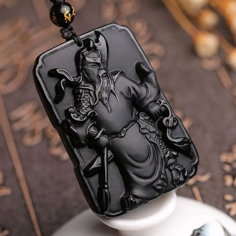 

Obsidian Guan Gong Pendant Men's Necklace Necklace