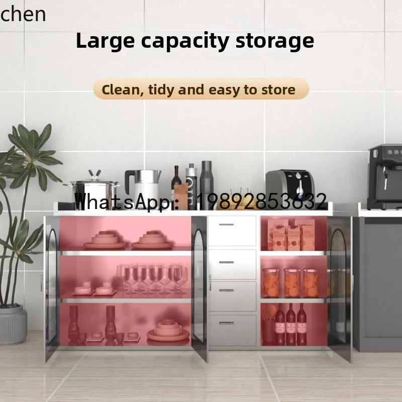 Stainless Steel Cabinet Side Cabinet Household Vegetable Cutting Console Restaurant Floor Locker