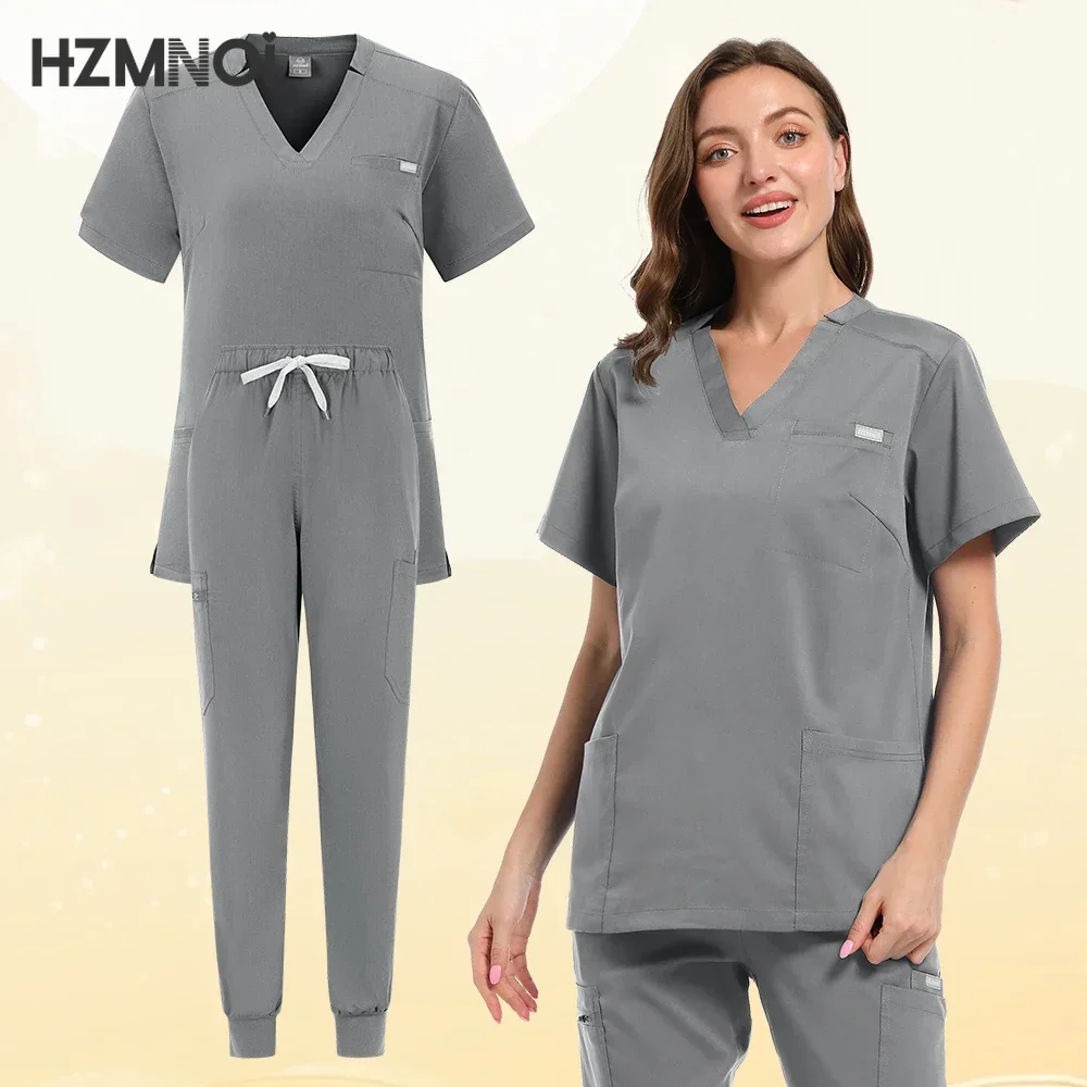 Spa Uniform Salon Nursing Scrub Woman Joggers Scrubs Nurse Uniform Medical Scrubs Short Sleeve Blouse Dentiste Work Wear