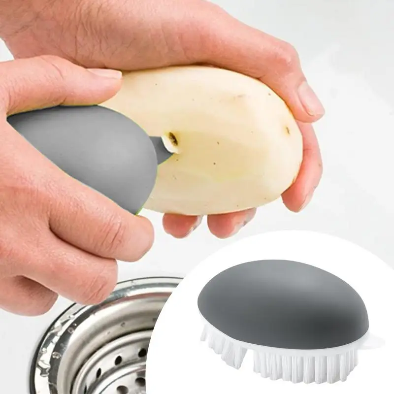 Mushroom Brush Soft Veggie Scrubber Multifunctional Potato Brush Comfortable Kitchen Tools Potato Brush Scrubber For Radishes