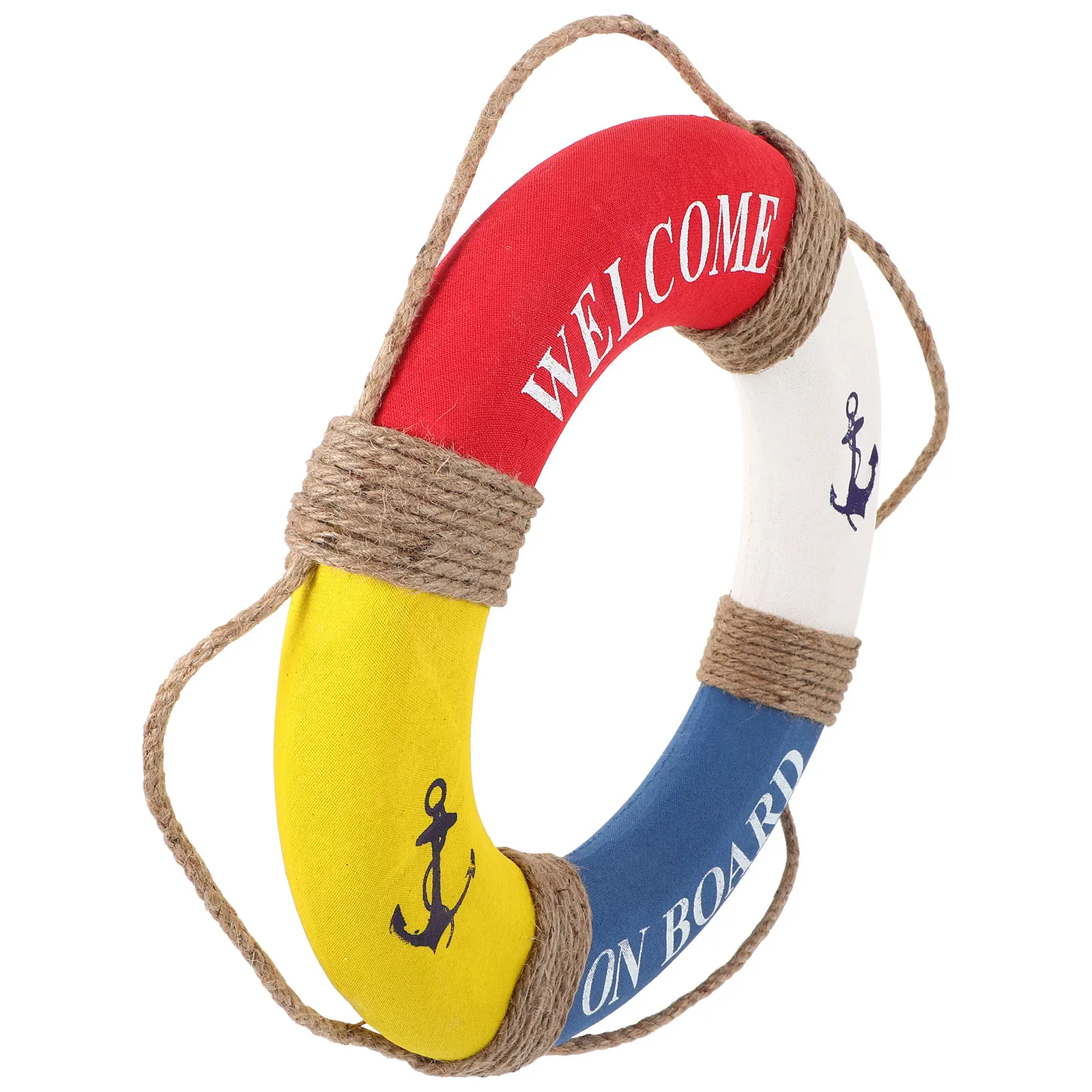 40 سنتيمتر Lifebuoy الديكور البحر الأبيض المتوسط نمط معلقة حلية للمقهى مطعم بار متجر باب جدار نافذة ديكور المنزل علامة حمراء