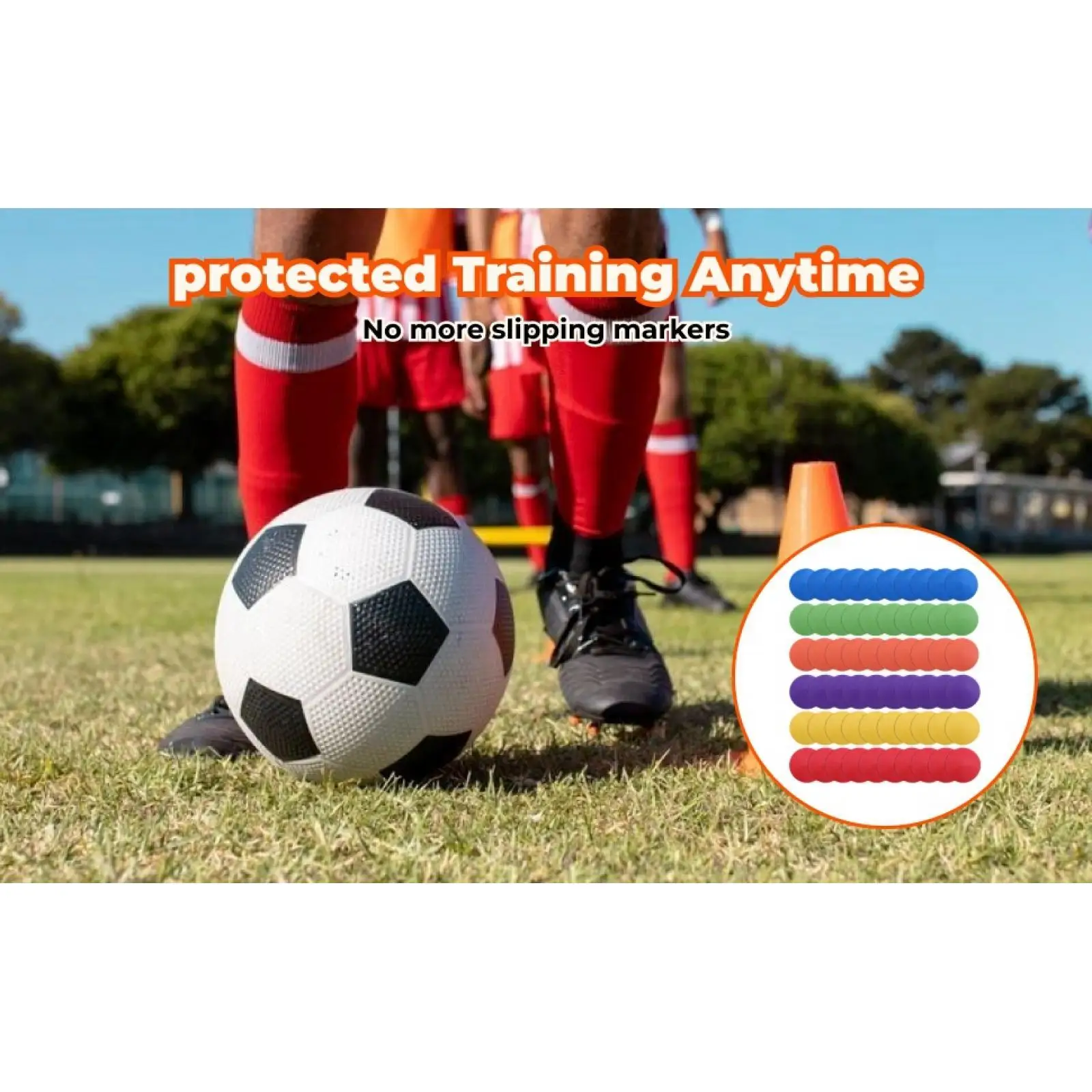 

60Pcs Spot Markers 15 cm Non Slip Practical Flat Field Cones Floor Markers for Sports Training Basketball Baseball Gym Coaches