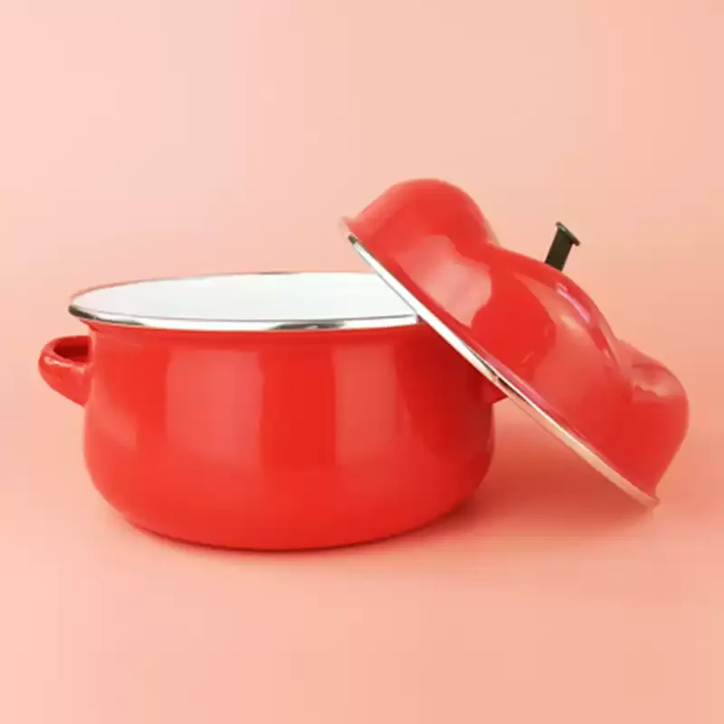 Enameled Saucepan Household Kitchen Cookware Cooking Noodle Stew Soup Boiling Water Pot