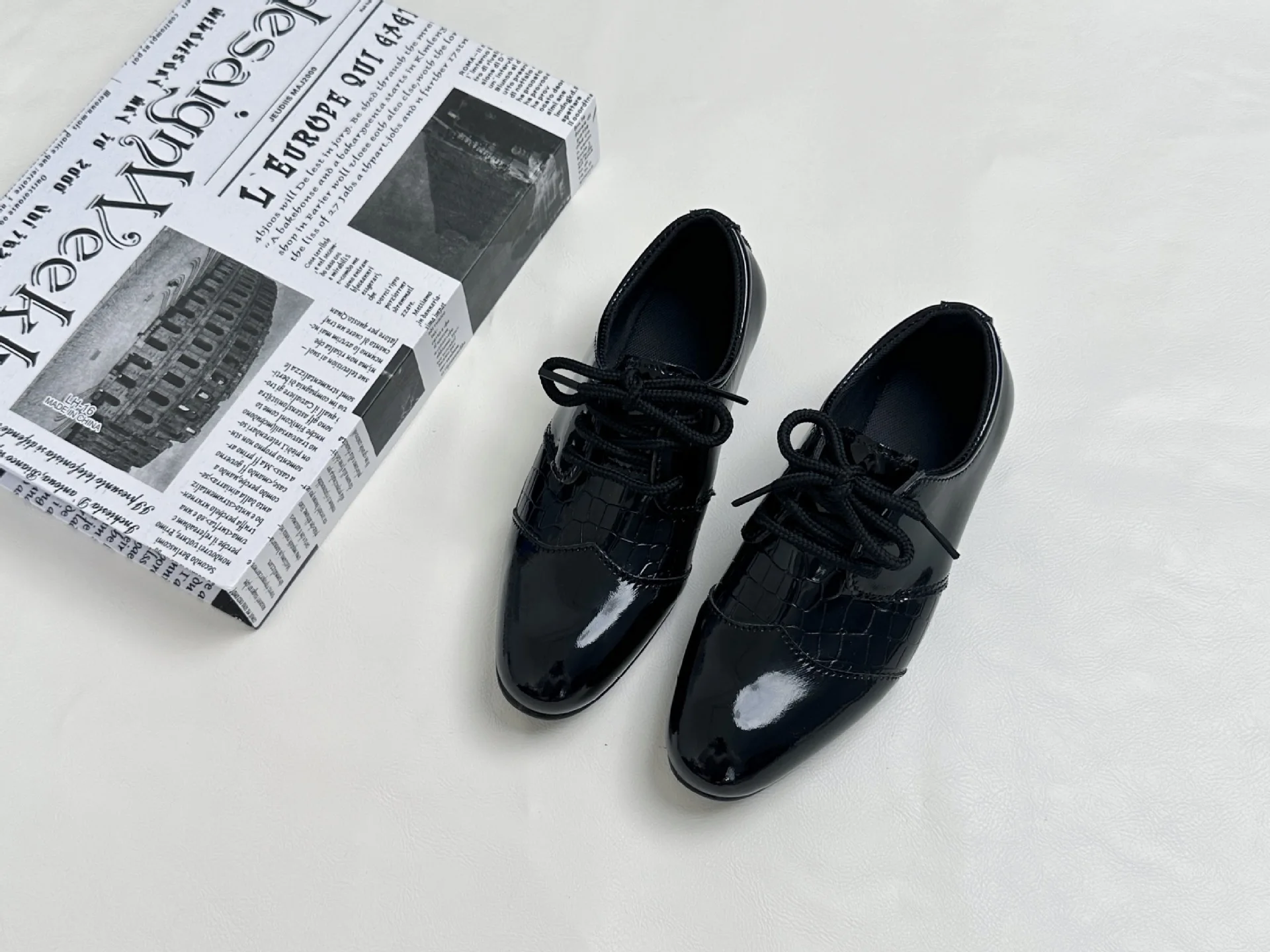 Kids'Casual Shoes Fashion Solid Color PU Leather Autumn Shoes For Boys Anti-slip Soft Bottom Breathable Black Size 26-42