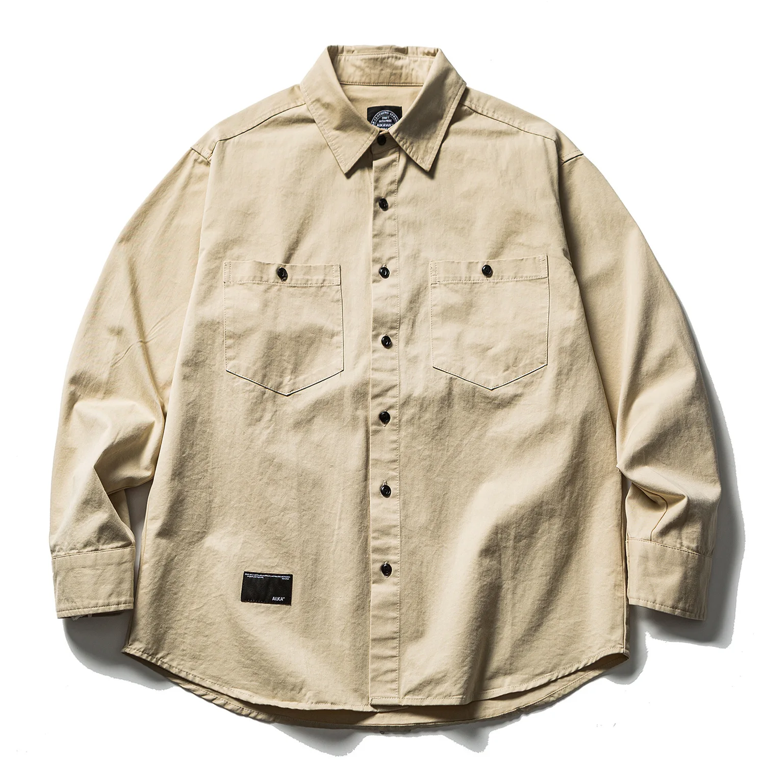 

Oversize Cotton Cargo Shirts Men Vintage Japanese Streetwear Loose Causal Plus Size Long Sleeve Shirts Amekaji Vintage Blouses