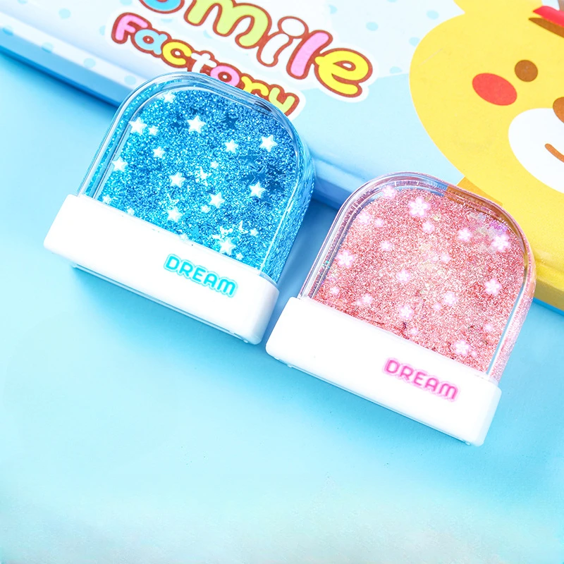 Crystal Quicksand Seal Custom Student\'s Name Stamp, Kindergarten Clothes, Waterproof Name Sticker, Kawaii Montessori Stamp Gift