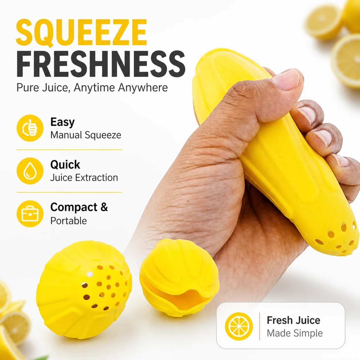 1/2PCS Fruit Juice Squeezer Silicone Hand Manual Convenient Fruit Orange Lemon Squeezer Citrus Juicer