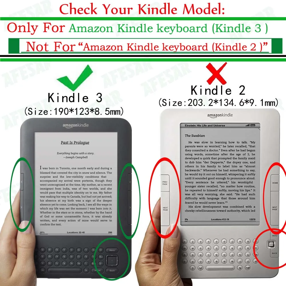 Case for Kindle Keyboard D00901 (3rd Generation) e-book,Light Weight Slim Shockproof Kickstand Foldable PU Leather Cover