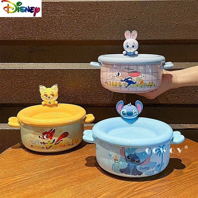 

Disney Judith Nick керамическая легкая роскошная миска для супа премиум-класса, милая мультяшная термостойкая миска с крышкой для домашнего использования