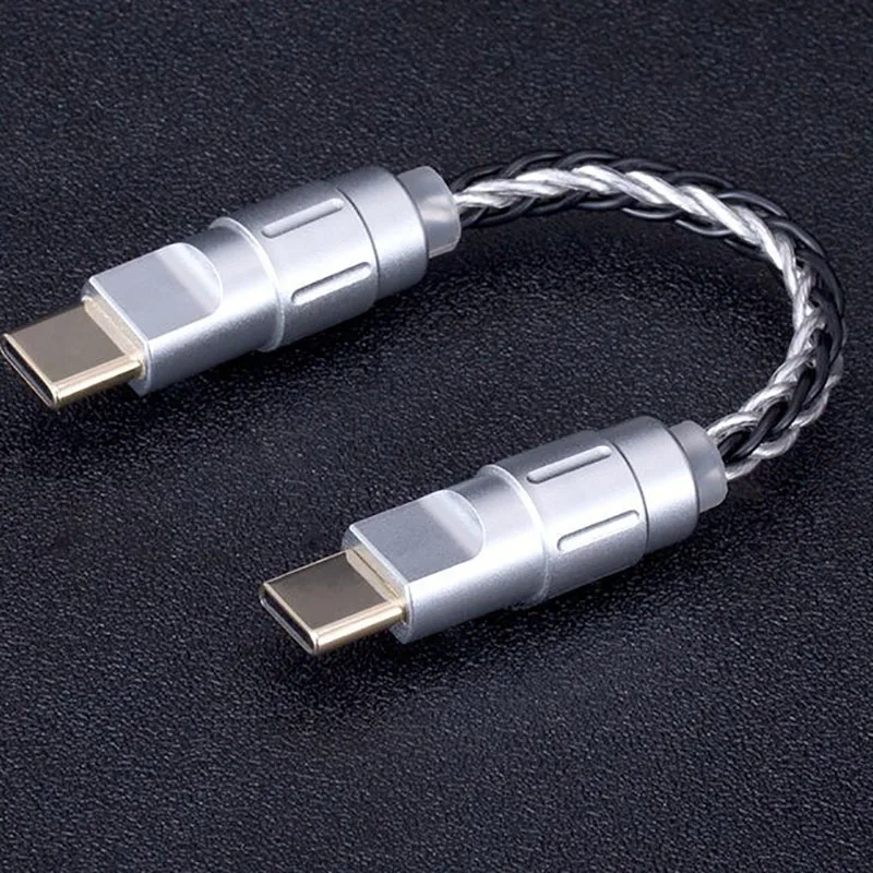 Dual Type-C OTG Audio Cable Single Crystal Copper HiFi DAC Cable for Android iOS Headphone Amp Small Tail Decoding Cable