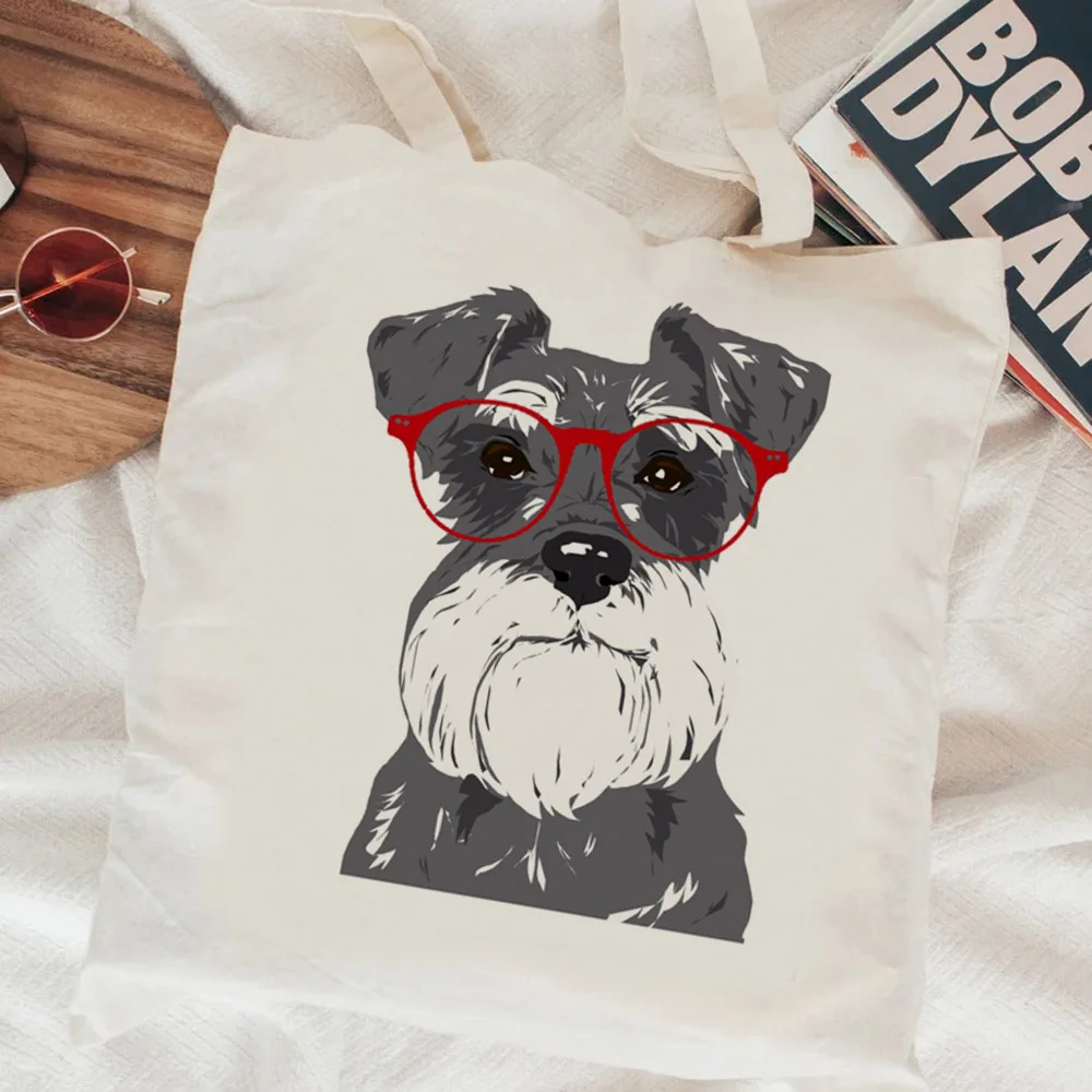 Schnauzer shopping bag recycle bag shopper eco jute bag bag reciclaje boodschappentas fabric reusable sac toile