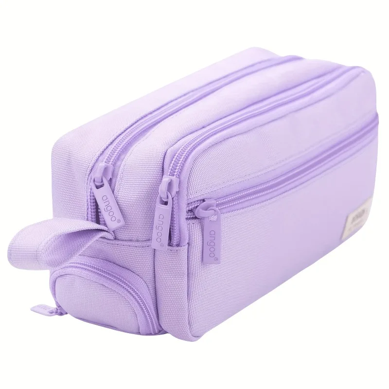 قطعة واحدة من مقلمة قماش أكسفورد ذات سعة كبيرة، منظم متعدد الأقسام مع مقبض للأقلام والعلامات والاستخدام المدرسي والمكتبي