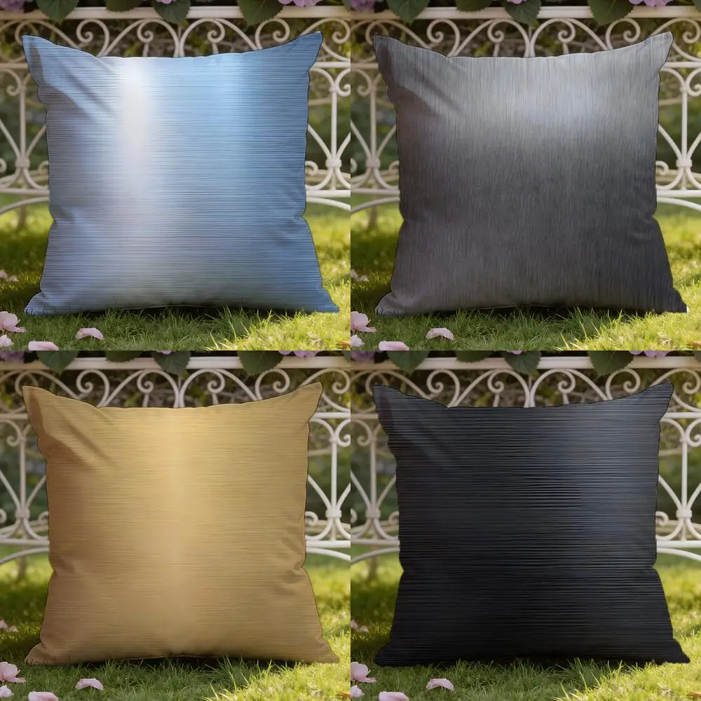 Metal Brushed Texture Cushion Cover Home & Car Dual-Scene Pillow Cover: Reversible for Premium Comfort