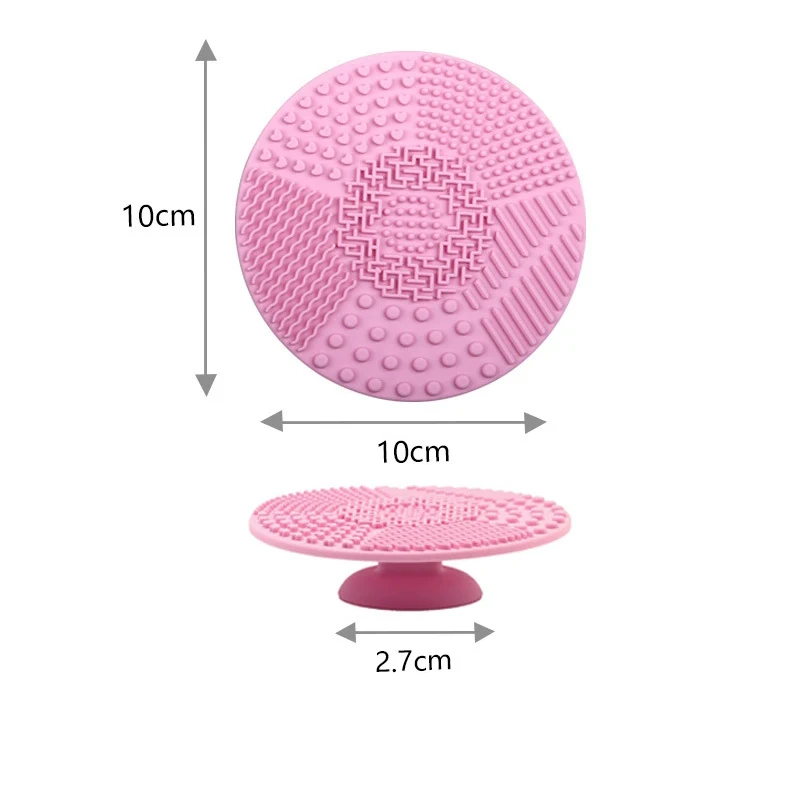 Tampon de nettoyage de brosse de maquillage en Silicone avec ventouse-tapis de nettoyage de brosse cosmétique rond pour un usage professionnel et domestique