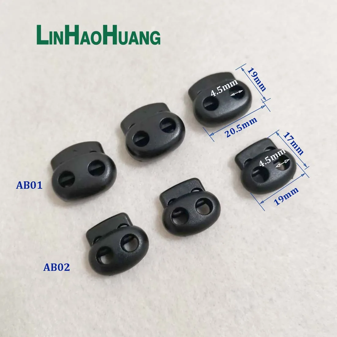 100Pcs 4.5mm Twin Hole Plastic Stopper Cord Lock Bean Drawstring Toggle Clips Apparel Shoelace Sportswear Button Accessorie