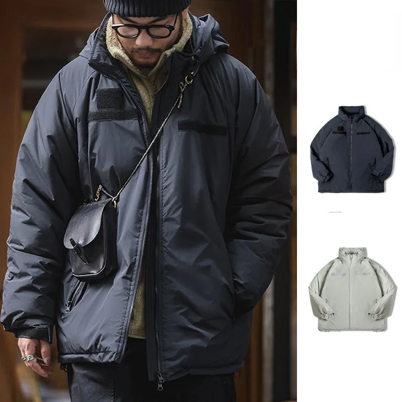 

2024 Autumn Winter Men Fashion Retro Thick Warm Cotton Padded Coats Male Loose Solid Color Jackets Casual Hooded Parkas M62