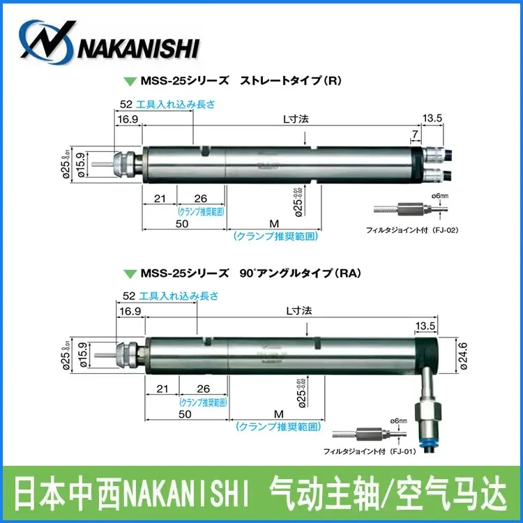 Автомобильный пневматический шпиндель, шпиндель 2506R/2501RA, Япония, Nakanishi, пневматический шпиндель