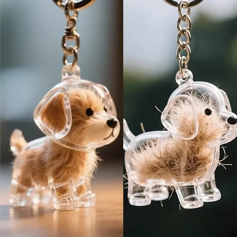 犬の毛収納ボックスキーリング子犬の毛メモリアル記念品カプセルペットの犬の毛皮コンテナ透明カプセルキーホルダーお土産