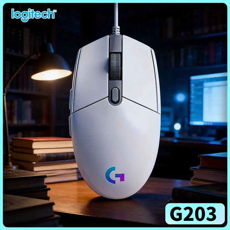 Logitech G203 Prodigy RGB Gaming Mouse Wired 200-8000 DPI 6 Buttons Mechanical Tensioning 1000Hz Polling 85g Sharp Control