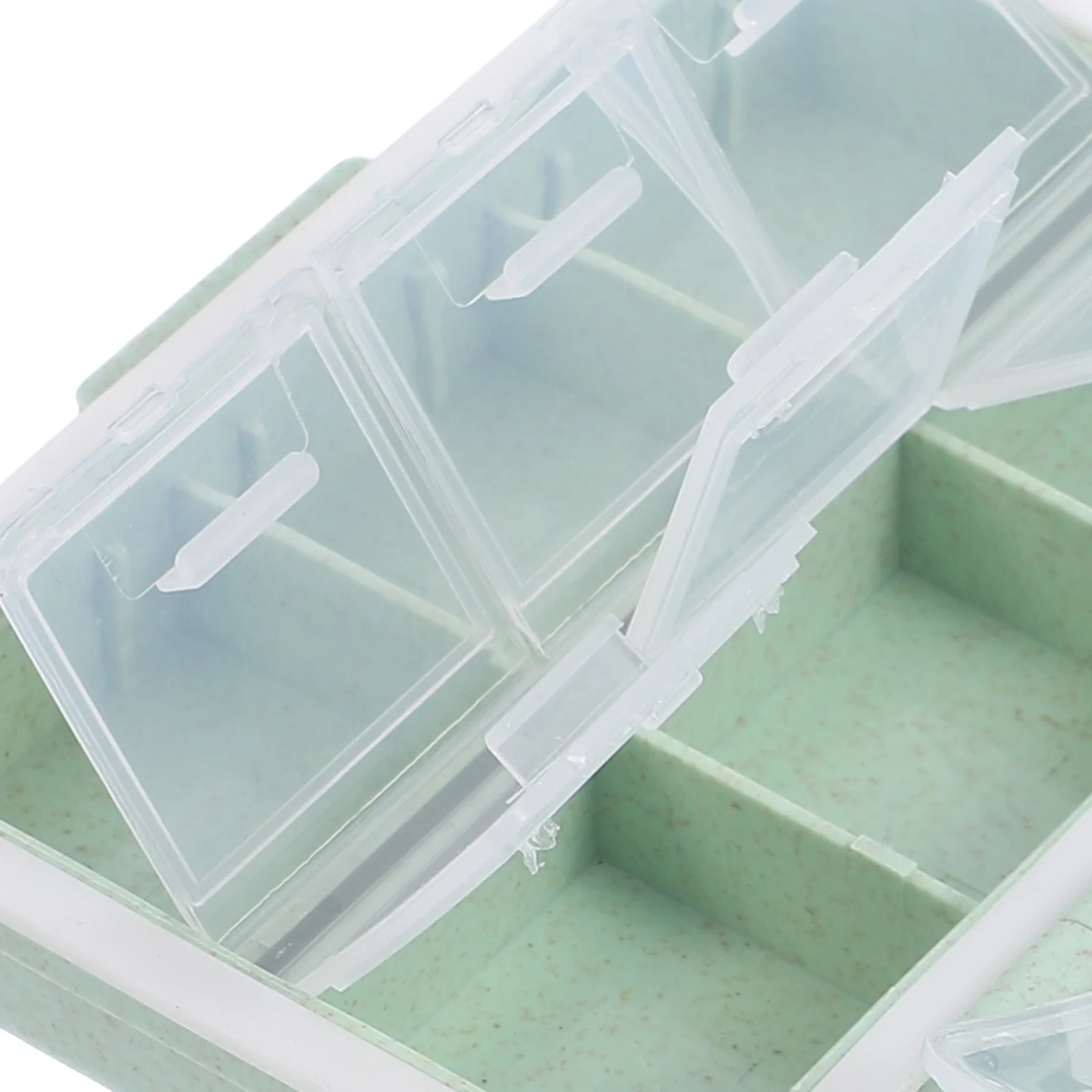 حافظة طبية مدمجة متعددة الشبكات منظم حبوب الدواء محمول للاستخدام اليومي قابل للفصل مادة قش القمح Pp مقاومة للاهتراء وخفيفة الوزن #5