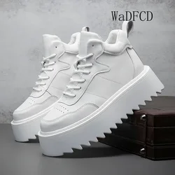 High Top Sneaker Men Designer White Board Shoes Fashion Artificial Leather Breathable Height Increased Flat Platform Sport Shoes