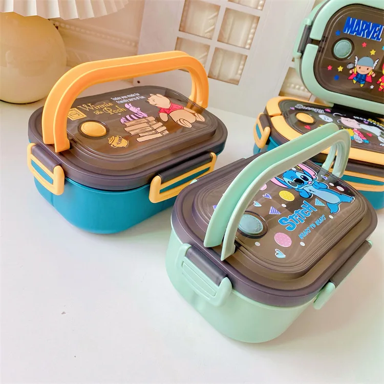 Sanrio Kawaii Lunch Box Cartoon Kuromi Cinnamoroll Separate Sealed Double-layer Fruit Preservation Box Cute Insulation Lunch Box