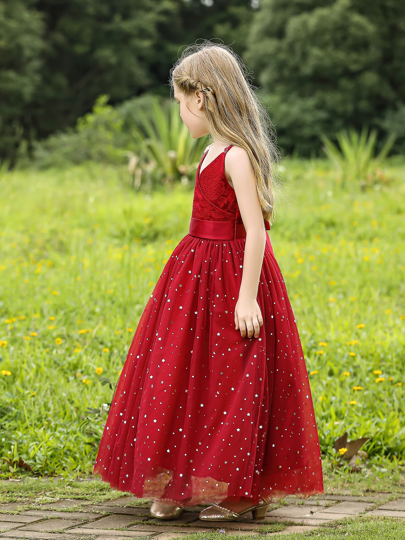 Young Girl Kids Clothes Wholesale Elegant High Quality Lace Kids Puffy Party Dress