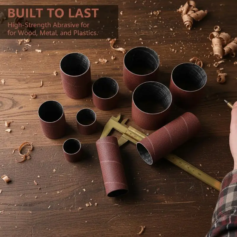 80 150 240 Grit Drum Sanding Sleeves for Rotary Tool Professional Sandpaper Abrasive DIY Woodcraft Finish