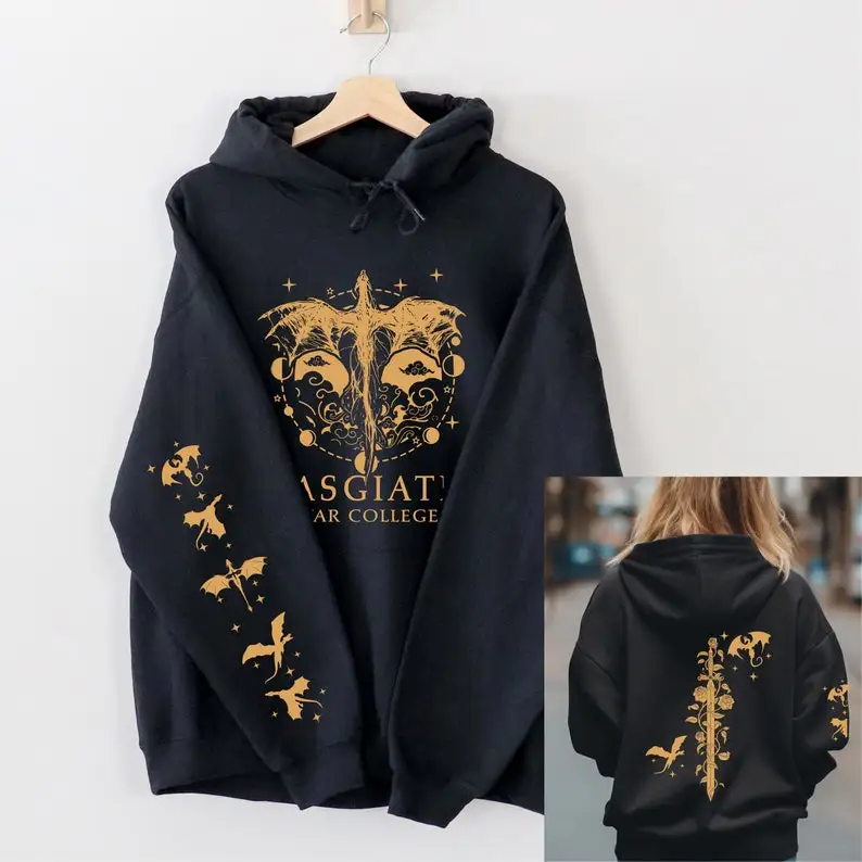 2025 المرأة خريف/شتاء هوديي الجناح الرابع البلوز Basgiath الحرب كلية التنين فارس هوديي الخيال هدية للجنسين البلوز