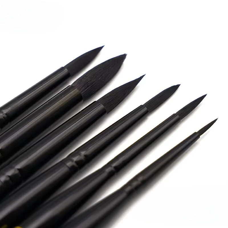 6 Portable Detachable Short-Handled Watercolor And Gouache Painting Brushes For Travel, Outdoor Sketching, Art Painting