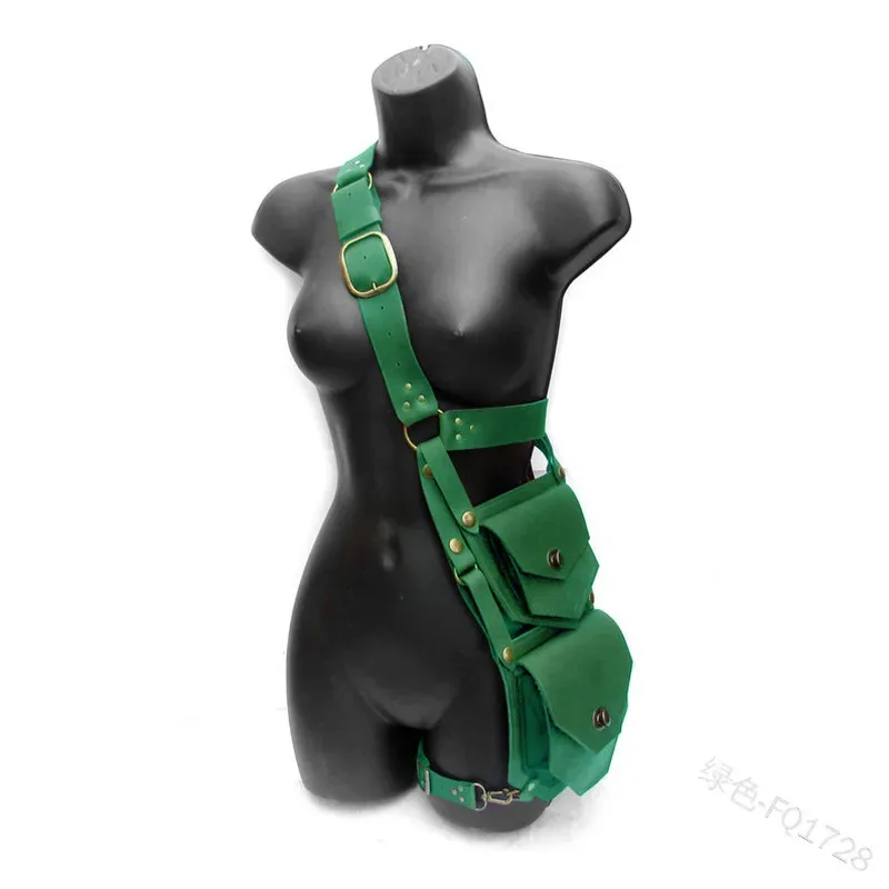 Candy 2025-bolsa Medieval para hombre y mujer, cinturón de cuero, billetera para sillín, disfraz de pirata vikingo Steampunk, accesorio de engranaje antiguo, Cosplay