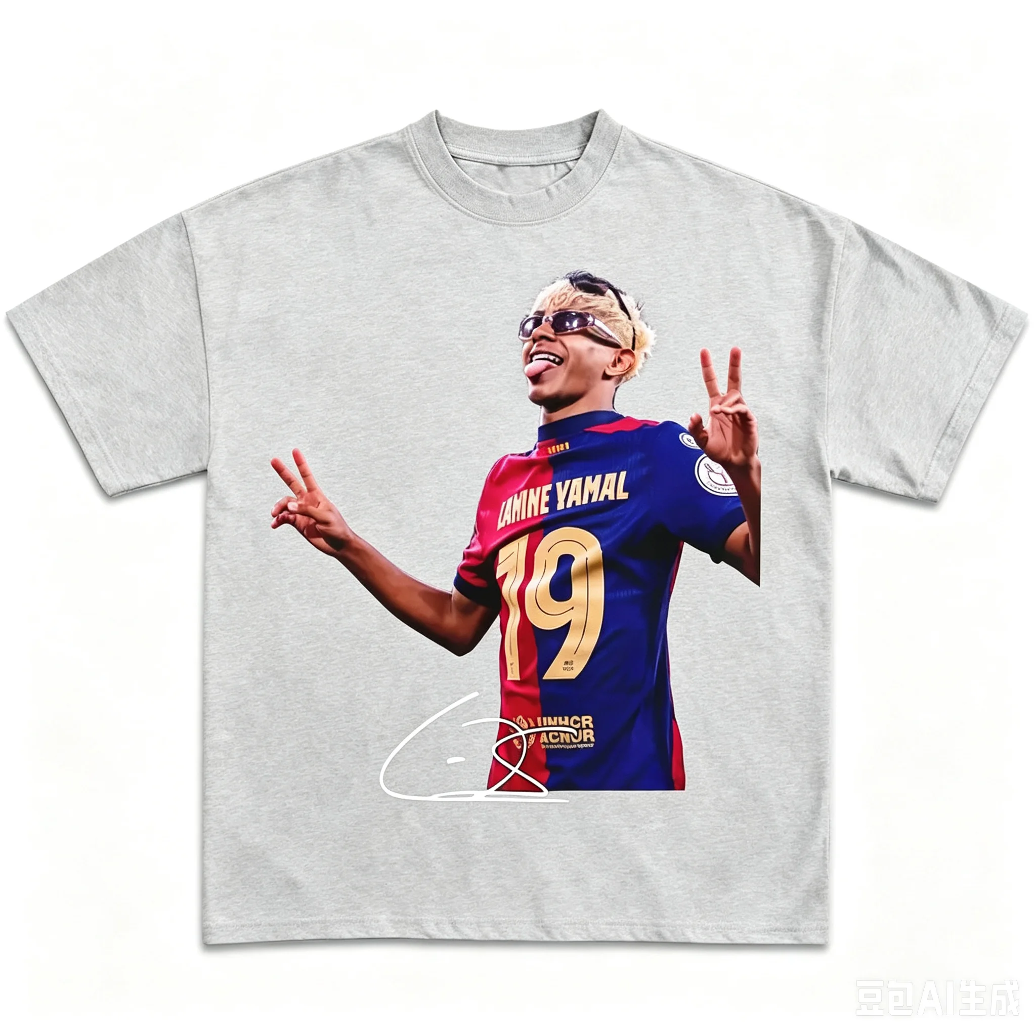 Spain Soccer Tee Splash Single Athlete Portrait Jersey Number Signature Print Front Decor 2026 Adult Kid Fan Football Shirt