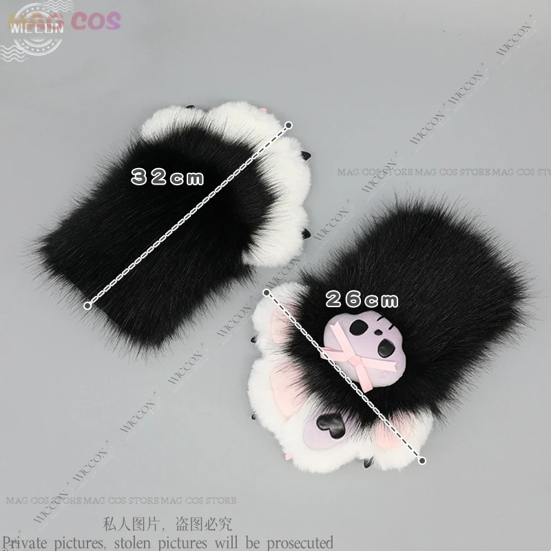 Guanti con artiglio peloso Cosplay Animal Comic-con puntelli Fursuit Dog Claw Fashion Woman Man Creative Sweet Cool Role Play Halloween